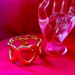 Gold heart cuff bracelet